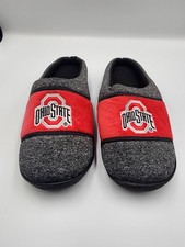 Ohio State Buckeyes FOCO Plush House Slippers Mens Size M 9-10 OSU NCAA Red Grey
