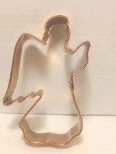 Copper Christmas Angel Shaped Cookie Cutter Or Pastry Cutter 5.5" X 3.25" X 1" 