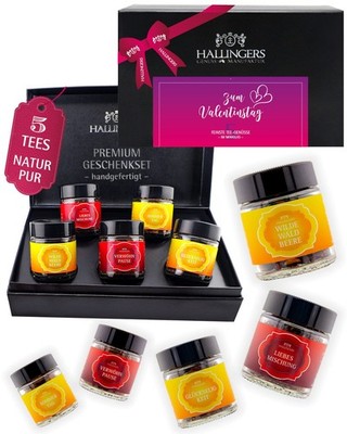 Tee Valentinstagsgeschenk-Set 5 lose Tees ''Zum Valent...'' Hallingers DE