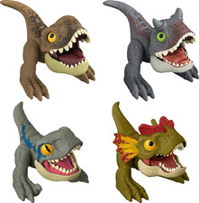 Jurassic World Dominion Uncaged Wild Pop Ups Dinosaur Toys, 4 Pack Collectible F