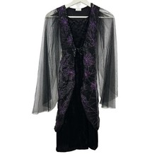 Wicked Bat Girls Purple Black Costume Dress Size S