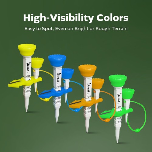 Birdie1 Smart Golf Tees (Long Tees+Short Tees) 4P (4 Colors ), Gift Set - Picture 8 of 9