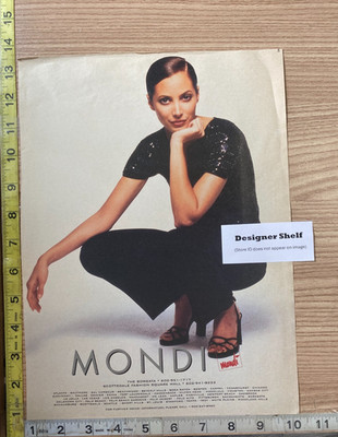 Christy Turlington 1997 Black Mondi Fashions 9x12 Magazine Print Advertisement