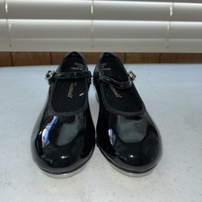 THEATRICALS Girls Tap Shoes T9415C Black Easy Strap Dance Size 13.5 M NIB