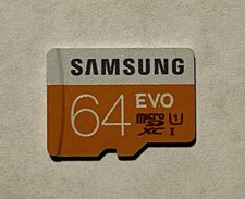 Samsung EVO 64GB Micro SD Card Memory Very Good Condition - Pre Owned