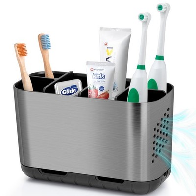 Boperzi Toothbrush and Toothpaste Holder Brushed Nickel Brush Nickel+black 