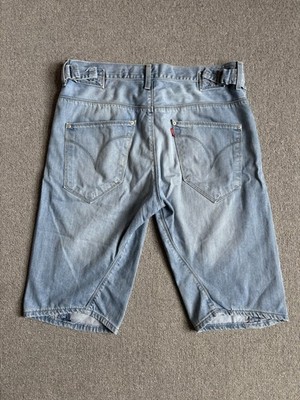 Levi s Engineered Gürtel Cinch Back Twisted Twister Denim Jeans Shorts Medium