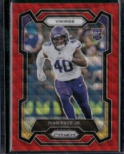 2023 Panini Prizm Ivan Pace Jr Red Wave Prizm RC /149 #366 Minnesota Vikings