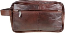 Washbag Toiletry Bag for Men, Leather, for Personal Toilet Items/Travel/Holiday/