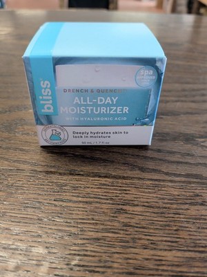 Bliss Drench & Quench All-Day Moisturizer with Hyaluronic Acid 1.7 fl oz New