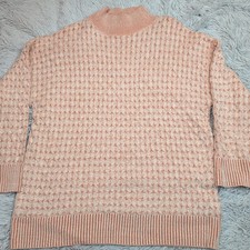 Knox Rose Sweater Womens XXL Open Knit Mock Neck Stretch Casual Comfort Cozy