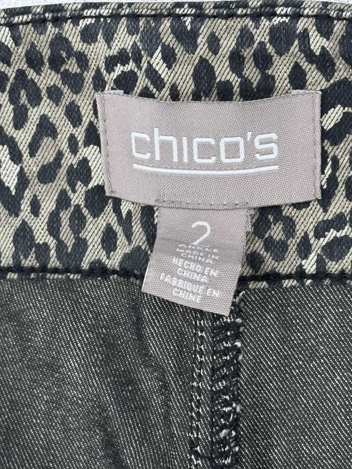 Chico’s Size 2 Women’s So Slimming Pants Slim Ankle Leopard Cheetah Print - Image 2 of 3