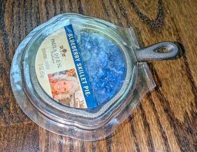Paula Deen Blueberry Skillet Pie Scented Candle In Cast Iron Pan New Unused Vtg