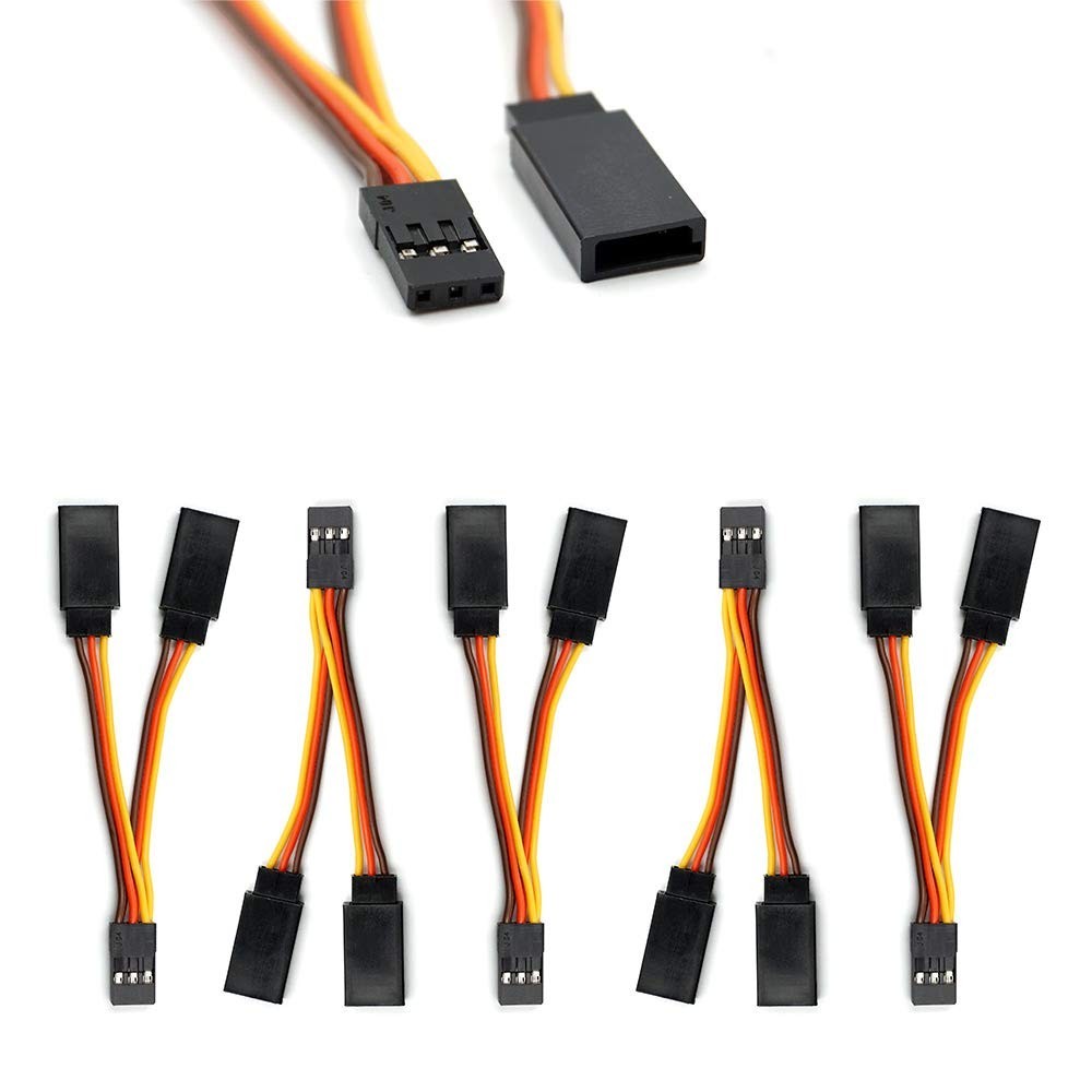 5 Pcs Y Servo Splitter Cable Male to Female Extension Lead for RC Models 7cm Fut