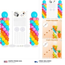 Balloon Stand Kit Set of 2, 7FT Metal Balloon Pillars Stand with Base, Reusab...