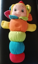 doudou peluche luciole chenille multicolore  lumineuse 30cm TBE