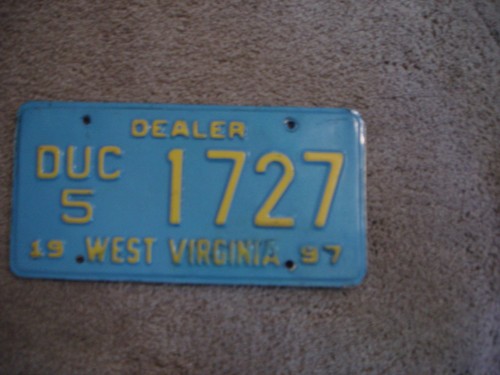 WEST VIRGINIA DEALER # LICENSE PLATE BUY ALL STATES HERE FREE SHIPPING