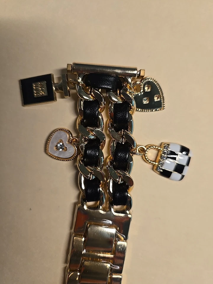 Correa de acero inoxidable de lujo para pulsera Apple Watch Ultra 2 9 7 SE 4 PU cuero Foto 4 de 4