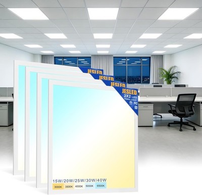 LED Panel Light 40W Dimmable 2x2FT Drop Ceiling Fixture Office 5000K 5CCT 4PACK