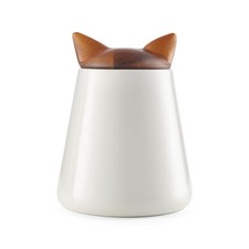 Tarro de golosinas para gatos Nambé de 5,5” x 7”, contenedor de almacenamiento decorativo felino con acac...