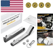 Stainless Steel Feeler Gauge Set, 2PCS 32 Blades Feeler Gauge & 16 Blades Off...