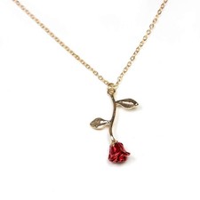 Arget Gold Rose Pendant Necklace for Women - Aesthetic, Preppy Jewelry gold