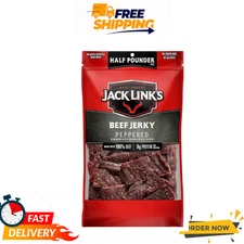 Jack Link's Beef Jerky, Peppered, 1/2 Pounder Bag - Flavorful Meat Snack, 9g of 