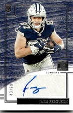 2022 Panini Impeccable Blue Auto Rookie Jake Ferguson 43/99 Cleveland Browns