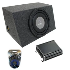 Universal Car Stereo Hatchback Sealed Single 12" Harmony F124 Sub Box & CXA400.1