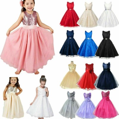 Kinder Mädchen Festkleid Tüll Abendkleid Party Hochzeit Prinzessin Prom Kleider*