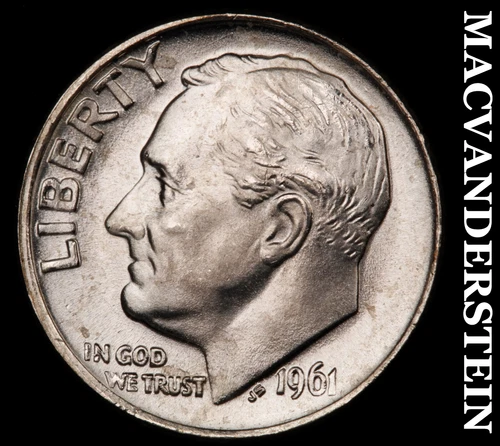 1961 Silver Roosevelt Dime - Choice Gem Brilliant Unc  Lustrous  #i5232