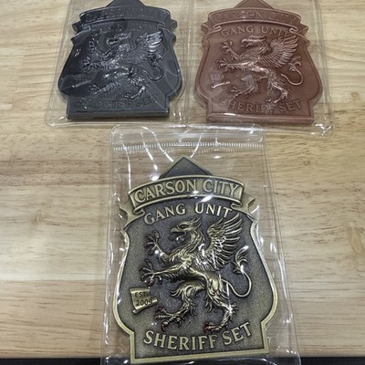 Carson City Sheriffs Office NV Set Of 3 Gang Unit Challenge Coins
