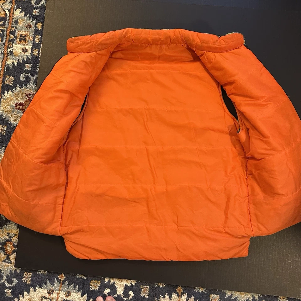 Винтажный двусторонний охотничий жилет "American Field" камуфляж оранжевый размер большой сделано в США - Изображение 3 из 4