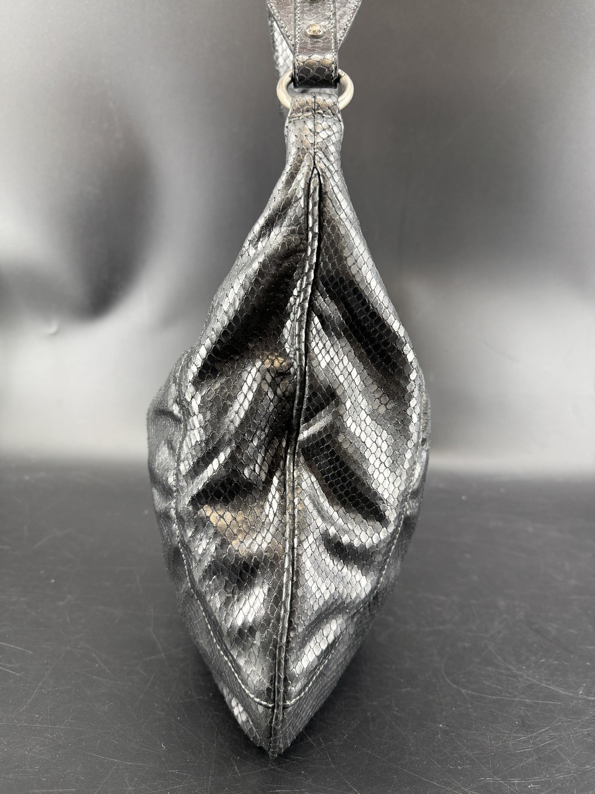 Authentic Burberry Gray Python Leather Hobo Tote … - image 7