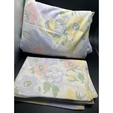 The Company Store Bright Pastel Floral Twin Duvet Set 2 PC. Cotton Summer