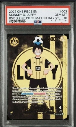 PSA 10 Monkey D Luffy ST13-003 BVB Borussia Dortmund ONE PIECE Matchday Promo EN