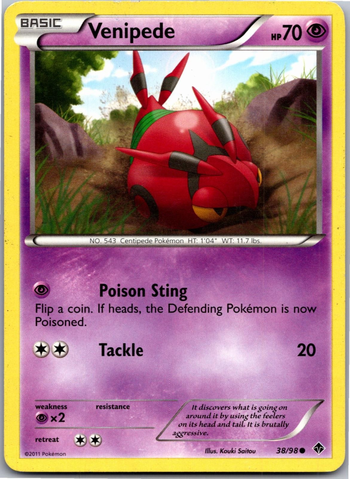 Venipede 38/98 Common Emerging Powers Pokemon Near Mint