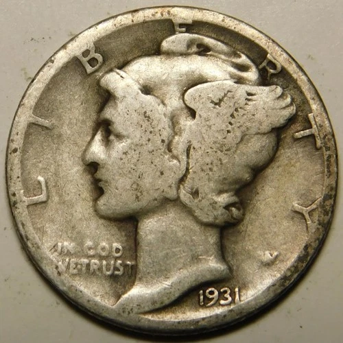 1931 P Mercury Dime 90% Silver VG-F   "Actual Coin Pictured- Not Cleaned"