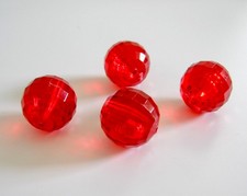 18 MM DARICE ROUND FACETED CHRISTMAS RED CRAFT BEADS - 36 BEADS