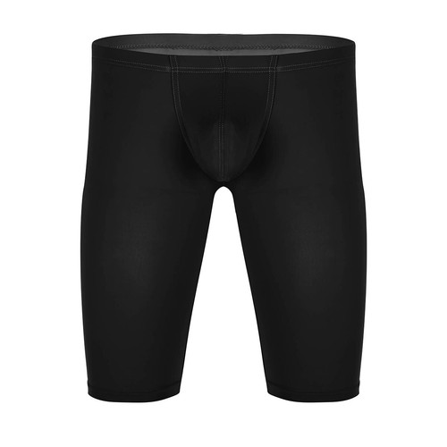 Mens Spandex Compression Bulge Pouch Tight Shorts Sports Workout Gym