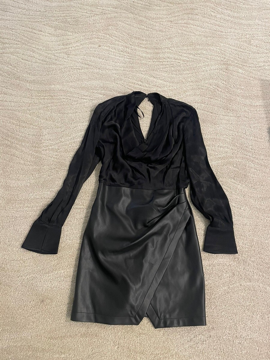anthropologie faux leather mini dress Emmy Faux Leather Short-Sleeve Mini Dress by Maeve