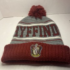 Harry Potter Gryffindor Pom Beanie Winter Knit Hat Stocking Cap Adult Gray Red G