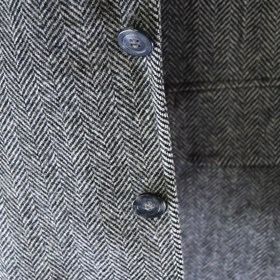 Blazer Traje Chaqueta Abrigo Deportivo De Colección Lands' End 44R Gris Espiga Tweed 2 Btn Foto 2 de 4