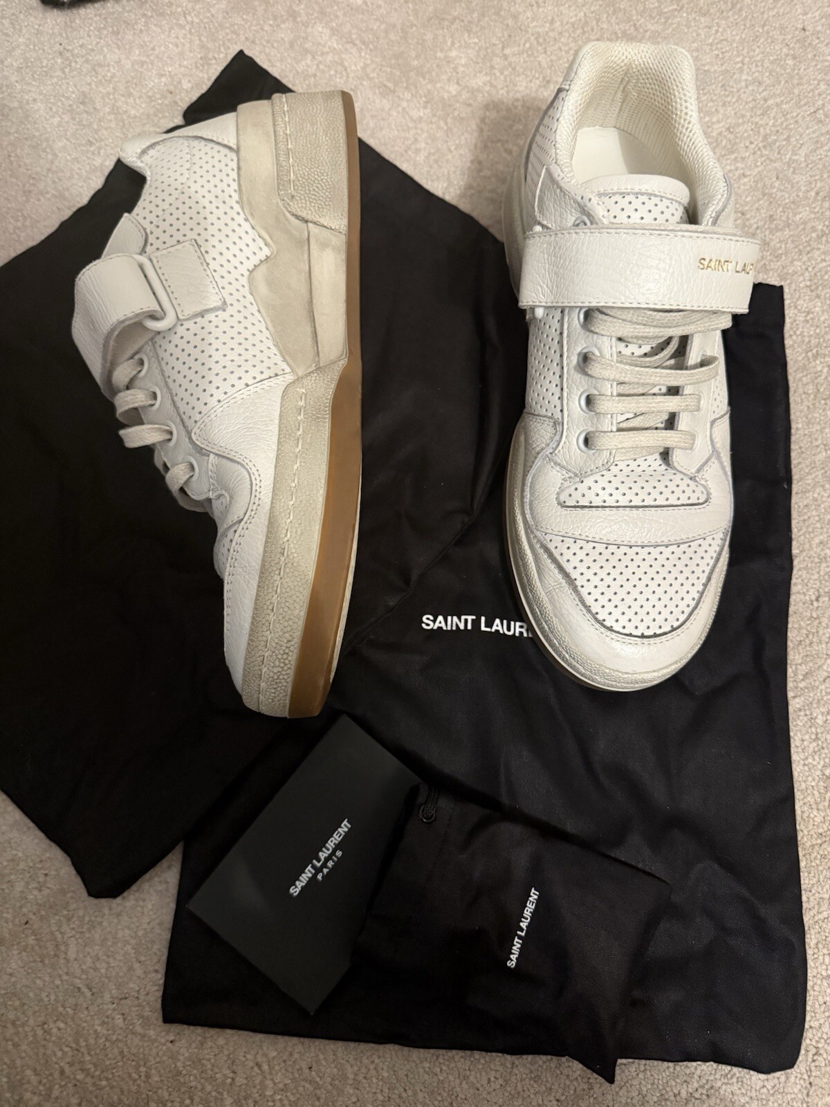 Scarpe da ginnastica basse Saint Laurent SL24 vintage bianche prezzo consigliato £ 650 EU38