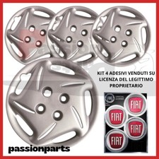 COPRICERCHI 13" R13 FIAT 600 SEICENTO COPPE RUOTA COPRIRUOTA LOGO ROSSO 4 PZ 