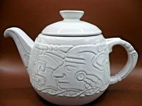 FRANKOMA Pottery Mayan Aztec White Sand 5 Cup Tea Pot 7T