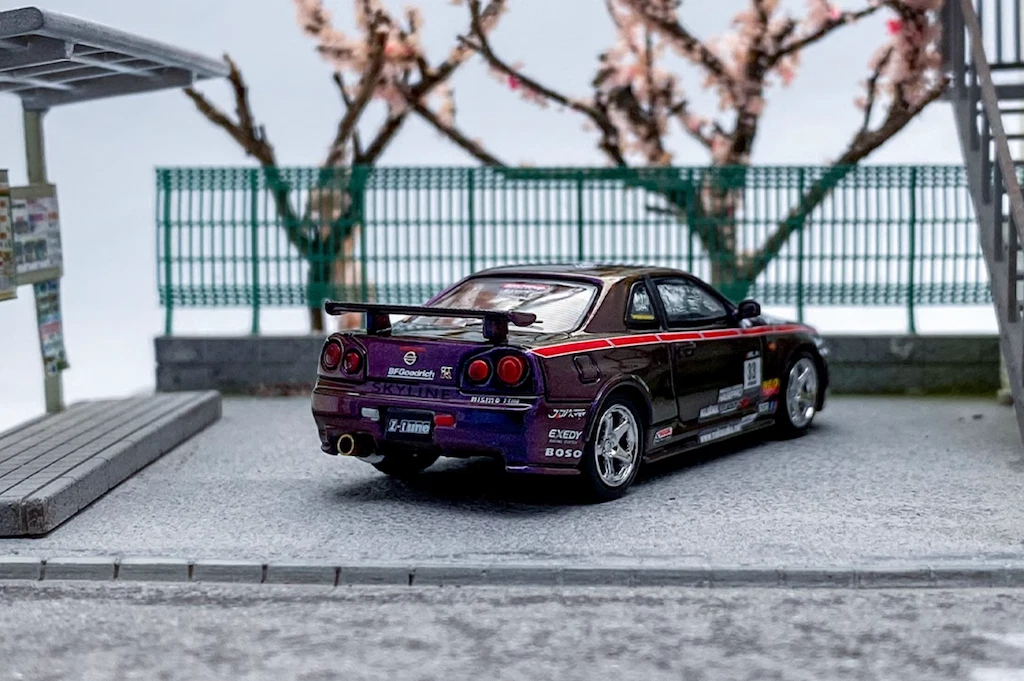 Stance 1/64 日産 skyline r34　精密ミニカー SH 1:64 JDM Skyline GTR R34 Purple Racing Sports Model