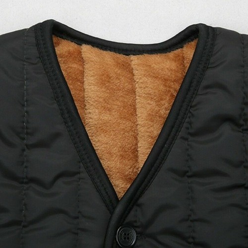 Mens Thick Genial Gilet Waistcoat Bodywarmer Sleeveless Jacket Vest Black Winter - Picture 4 of 10