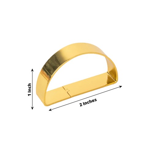 Gold 4 Semicircle 2" Decorative Metal Napkin Rings Party Events Home Decorations - Picture 2 of 9