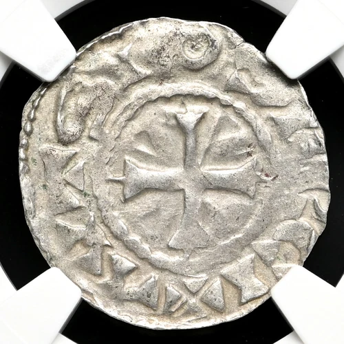 FRANCE, Auxerre. Anonymous, 1100-1300. Silver Denier, NGC XF45